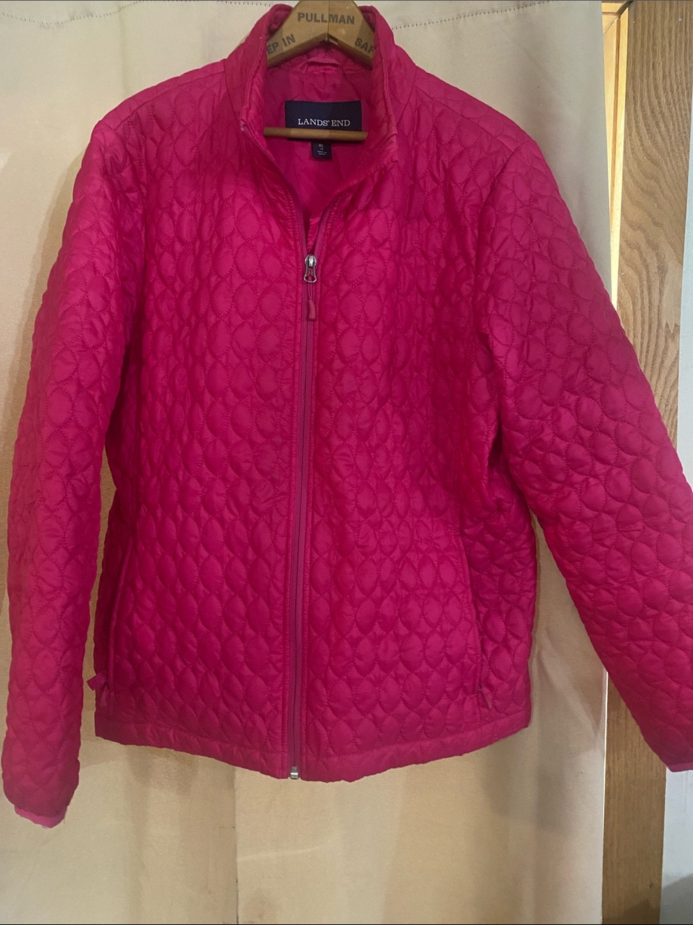 Lands' End Women's Magenta/Fuchsia Quilted Jacket